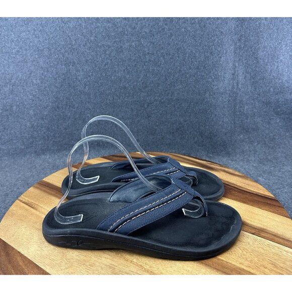 OluKai Hokua Sandals Mens Flip Flops Thong Style Comfort Summer Blue US 10 - Picture 1 of 8